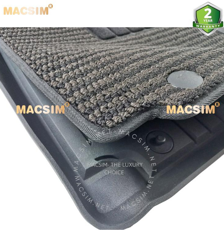 Hình ảnh Thảm lót sàn xe ô tô 2 lớp Hyundai Palisade 2022-2024+ Nhãn hiệu Macsim 3W chất liệu nhựa TPE đúc khuôn cao cấp - màu đen (2 hàng ghế)