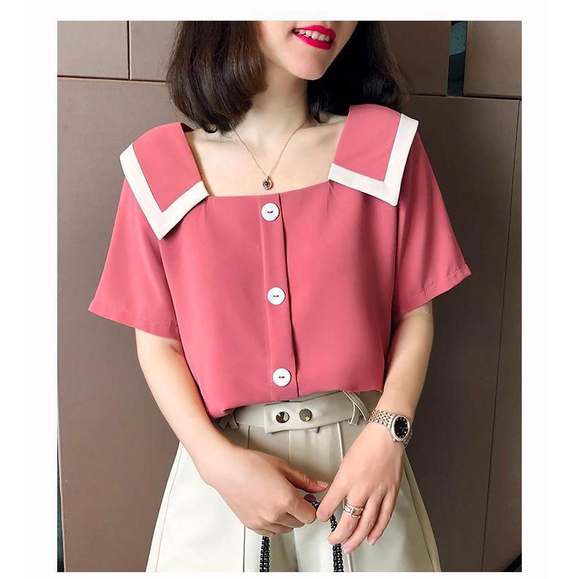 AÓ CỔ SEN PHỐI VIỀN CỔ HOTTREND