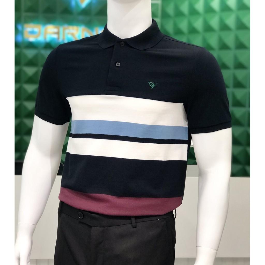 Áo thun polo nam cao cấp họa tiết kẻ pha màu chất cotton mềm mịn thấm hút mồ hôi chính hãng DARNELL DN0029