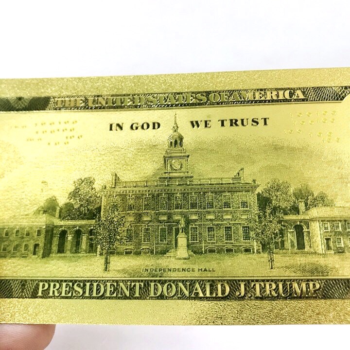 Tờ lưu niệm 100 USD hình Tổng Thống Trump bằng plastic mạ màu vàng, sưu tầm độc lạ, quà tặng bạn bè người thân thú vị - TMT Collection - SP005230