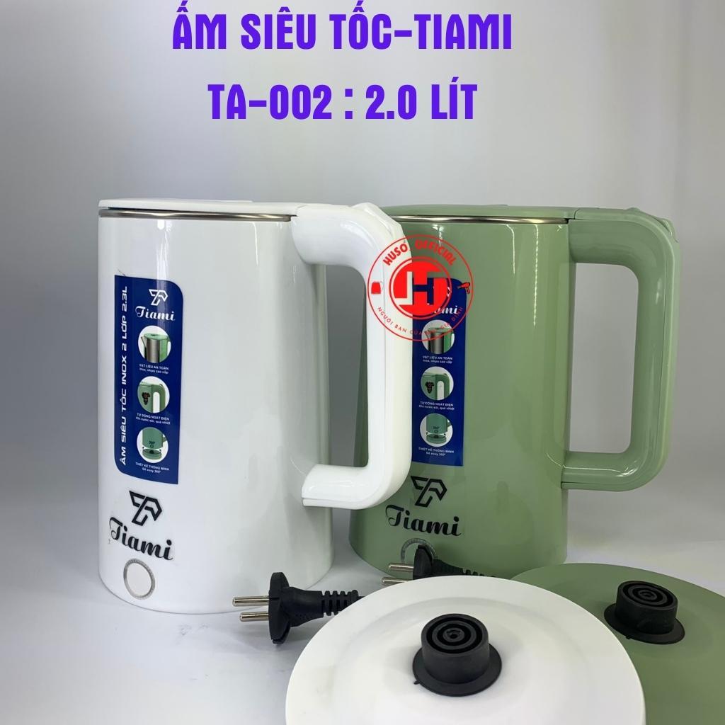 Ấm siêu tốc 2 lớp Inox TA-002 (2.0L) - Ấm Đun Nước 1500W Đun Sôi Nhanh Vỏ nhựa PP an toàn. Lòng thép không gỉ.