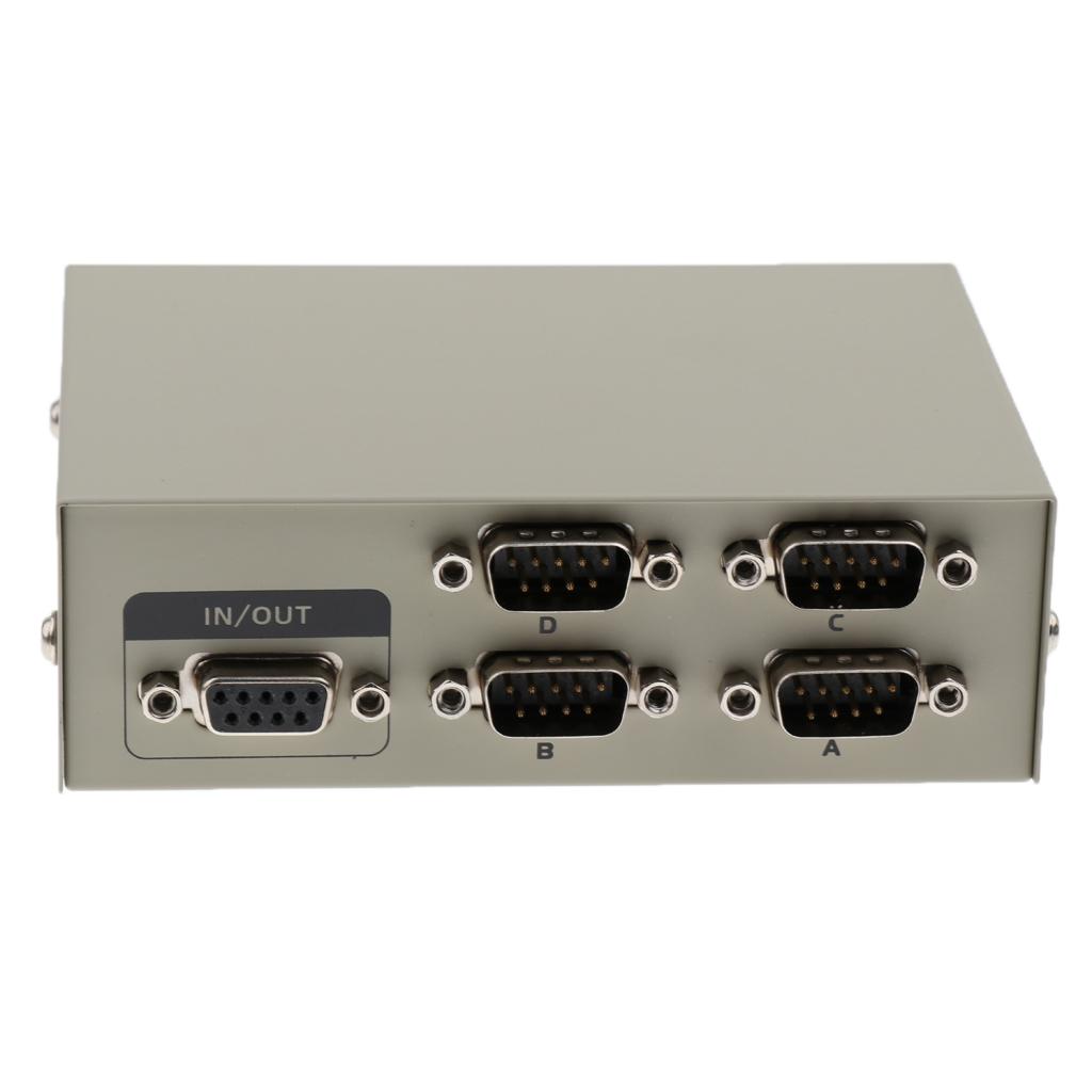 DB 9 Pin Plug Socket Serial 4 Port RS232 Data Release Switch