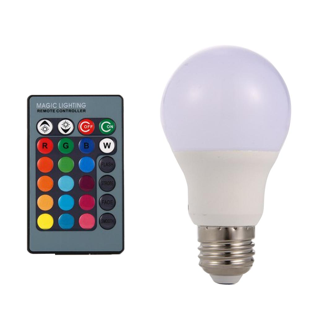 5W E27 Colors Changing RGB LED Light Bulb with IR Remote Control Home Party Decor #1