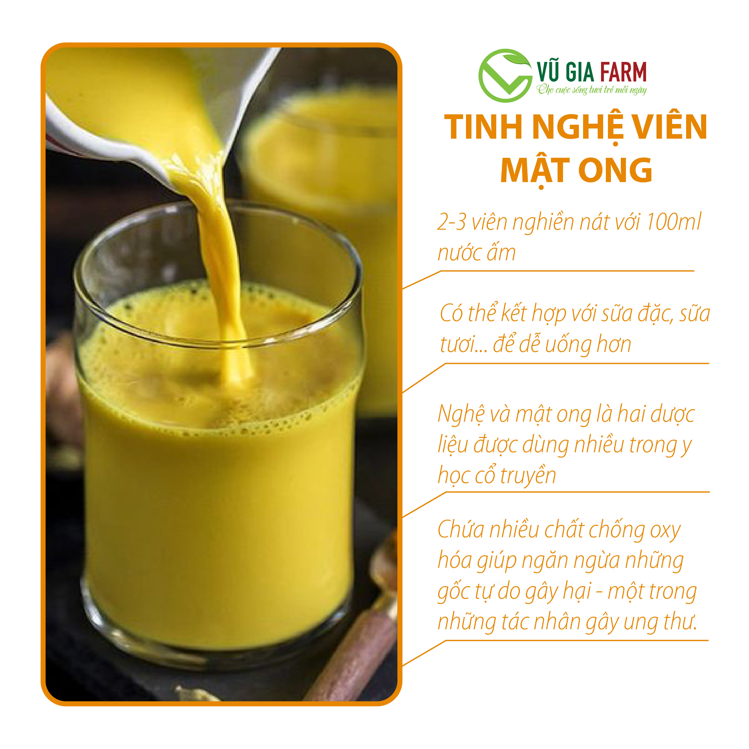 Viên Nghệ Đỏ Mật Ong Nguyên Chất Vũ Gia (500g/ hũ)