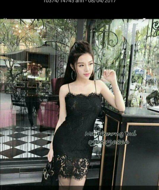 Đầm body 2 dây ren 2 lớp