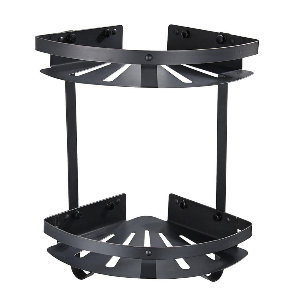 Two Tier Shower Caddy Shelf Bathroom Wall Rack Storage Organizer Holder