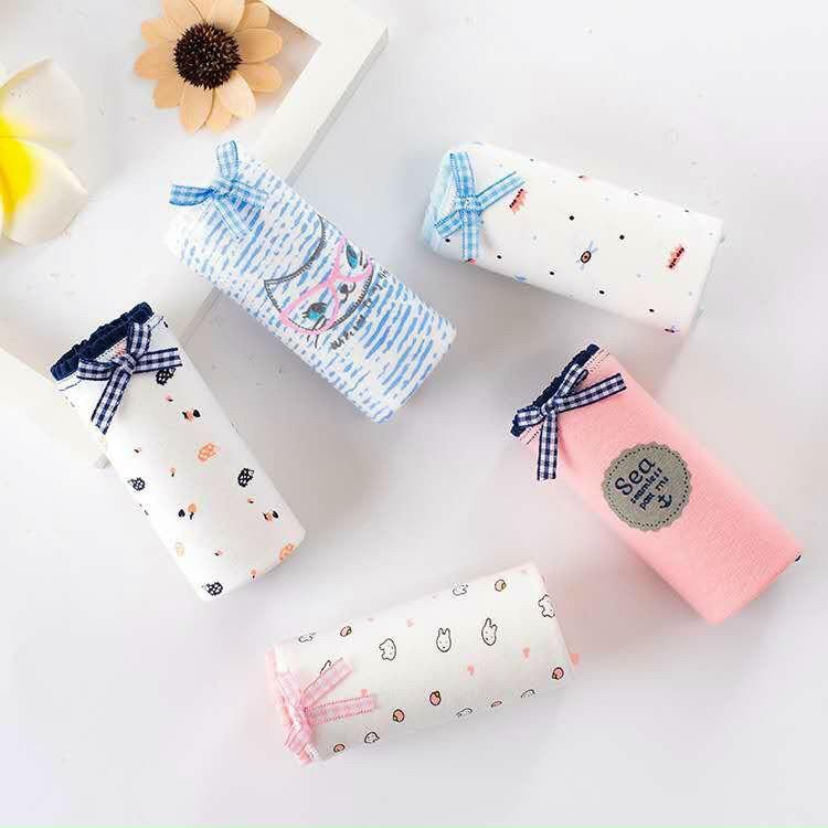 SET 5 Quần Lót Cotton In Hoạ Tiết Dễ Thương