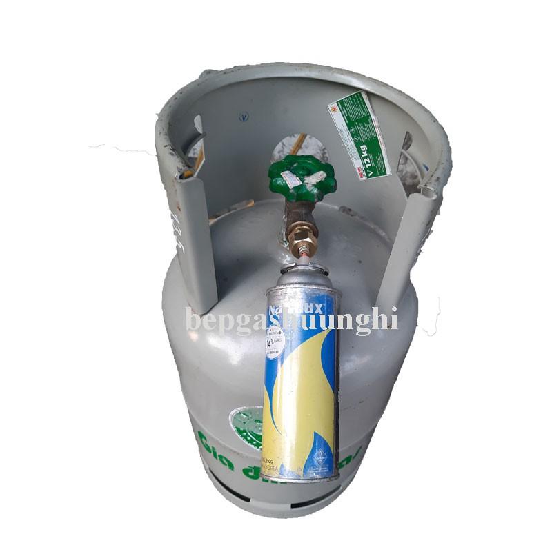 Đầu sạc gas từ bình gas lớn 12kg sang bình gas lom mini, Tặng 1O nút nhựa