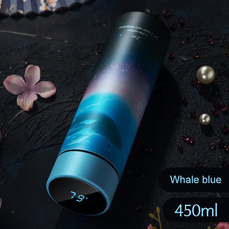450Ml Thông Minh Màn Hình Hiển Thị Nhiệt Độ Thép Không Rỉ Giữ Nhiệt Chân Không Cốc Cà Phê Du Lịch Thể Thao Di Động Bình Nước Giữ Nhiệt Màu