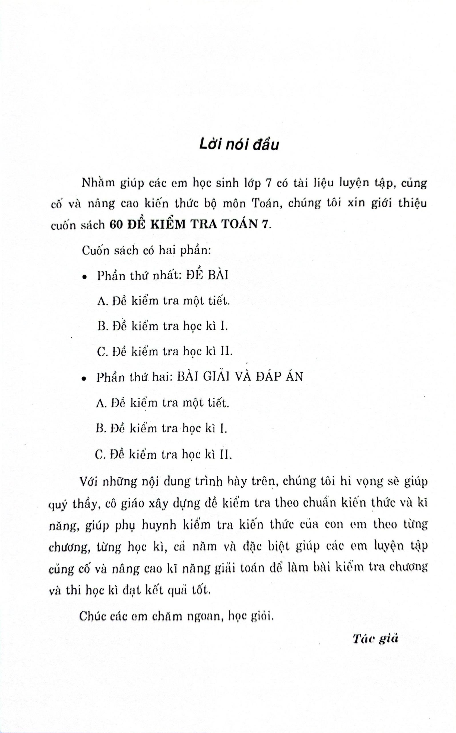 60 Đề Kiểm Tra Toán 7 (Theo Chương Trình GDPT Mới)