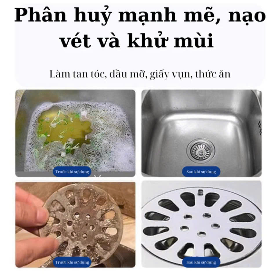 Bột thông cống cực mạnh bột thông bồn cầu, bồn rửa bát, đường ống, chai 260gram