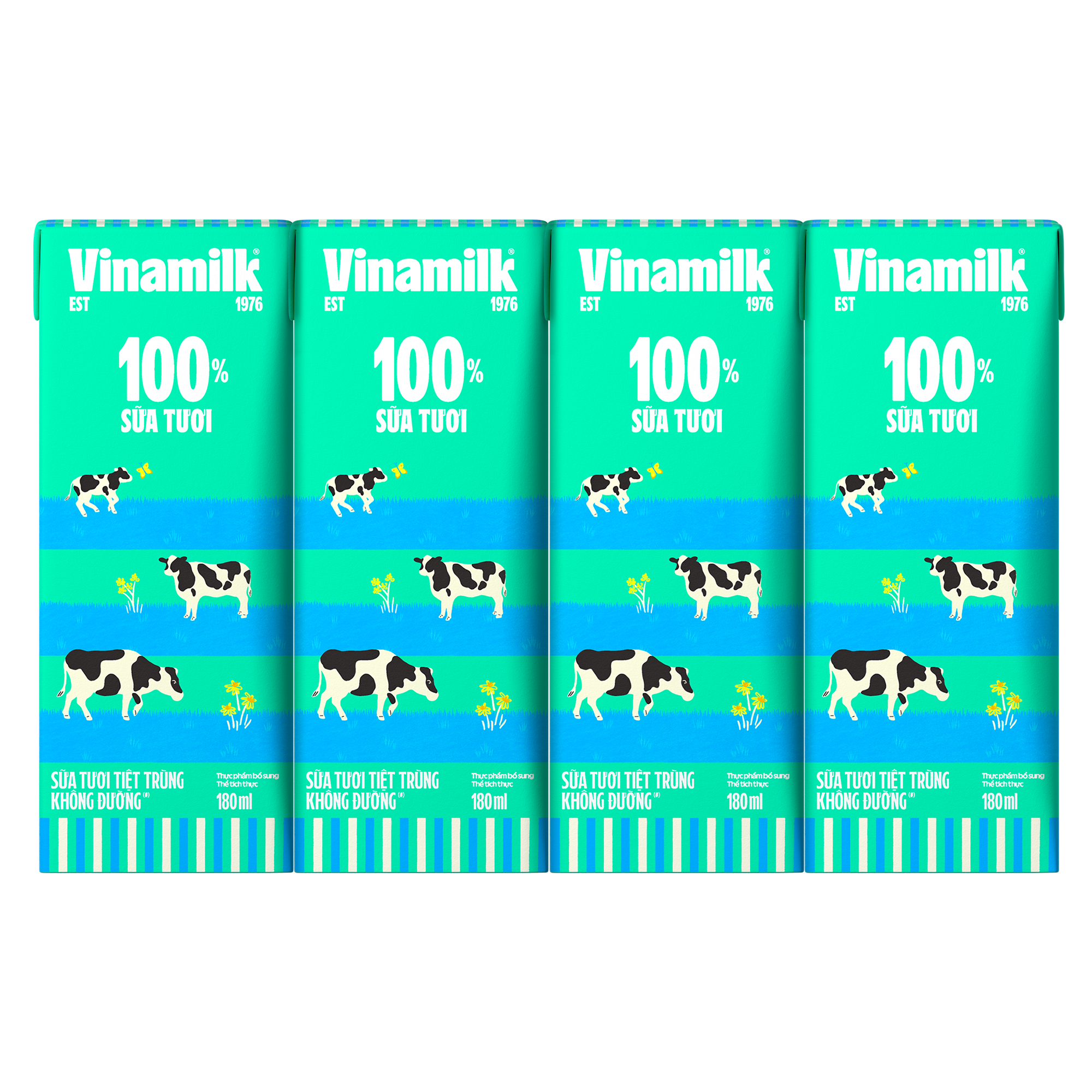 THÙNG 48 HỘP SỮA TƯƠI TIỆT TRÙNG VINAMILK 100% KHÔNG ĐƯỜNG 180ML