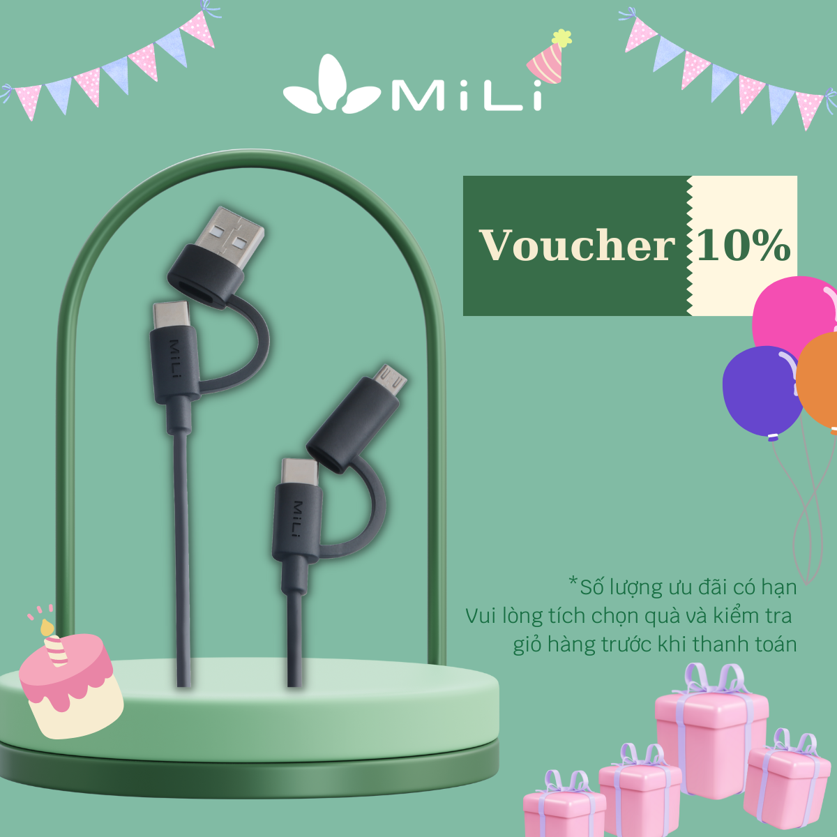 Dây Cáp Sạc 4 Trong 1 Input USB Type-CUSB-A và Output USB Type-CMicro USB MiLi 1m – HX-L41 Đen – Hàng Chính Hãng