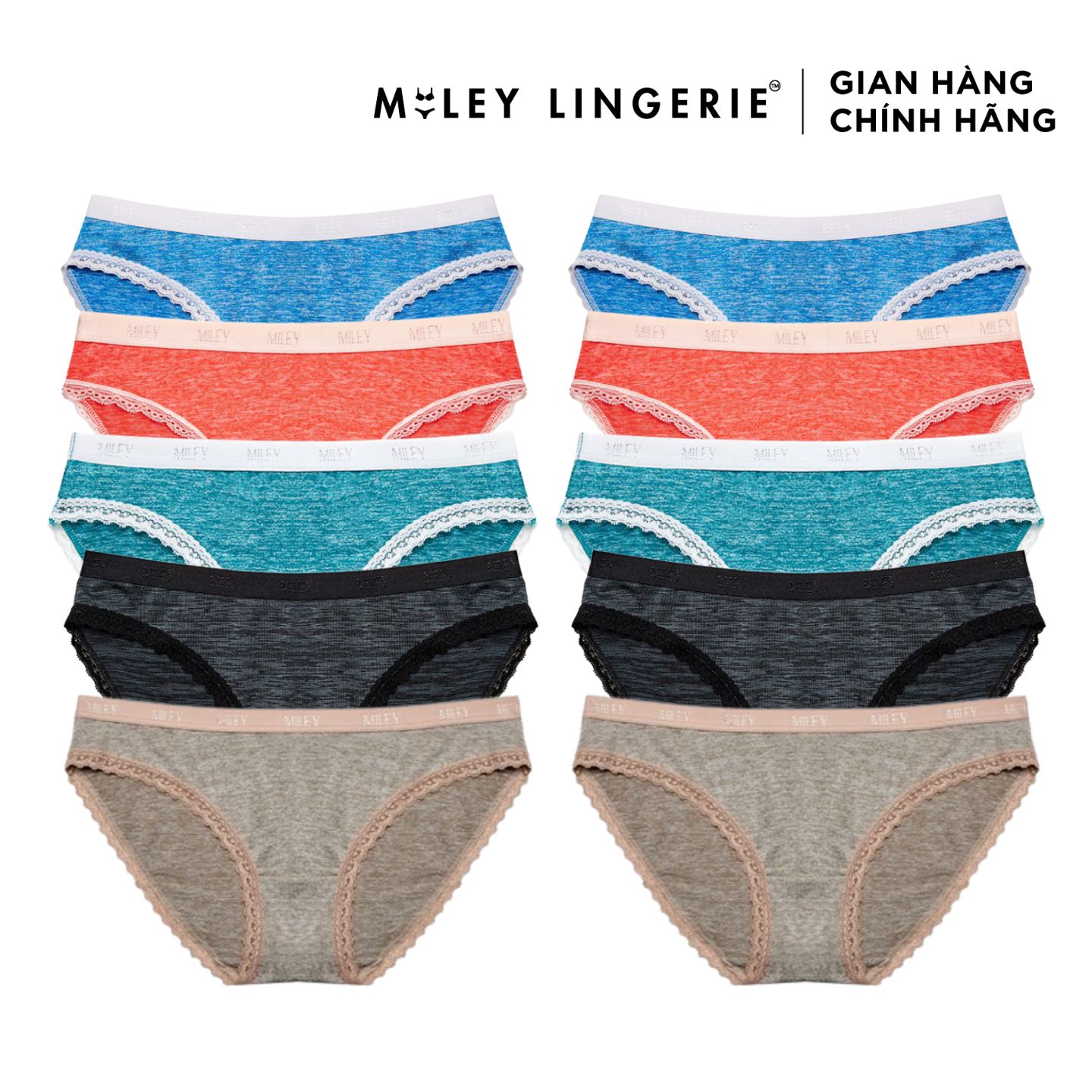 Combo 10 Quần Lót Cho Nữ Chất Liệu Sớ Gỗ Mềm Mại Viền Ren - FWS
