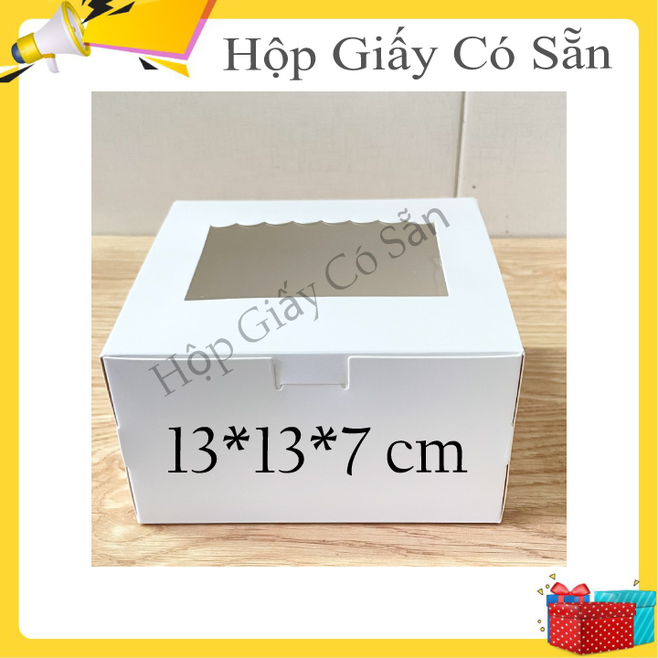 Hộp giấy đựng bánh handmade 13x13x7cm combo 10 hộp