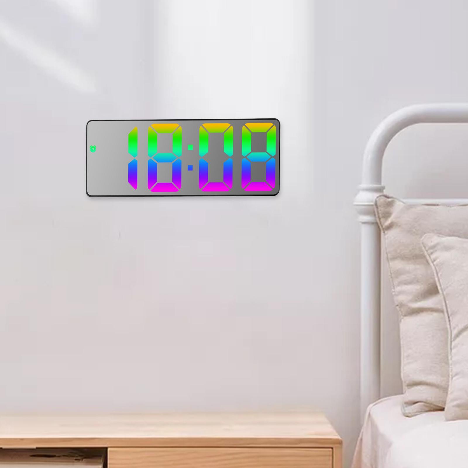 Colorful Digital Alarm Clock Desktop Smart LED Clock with Temperature Date