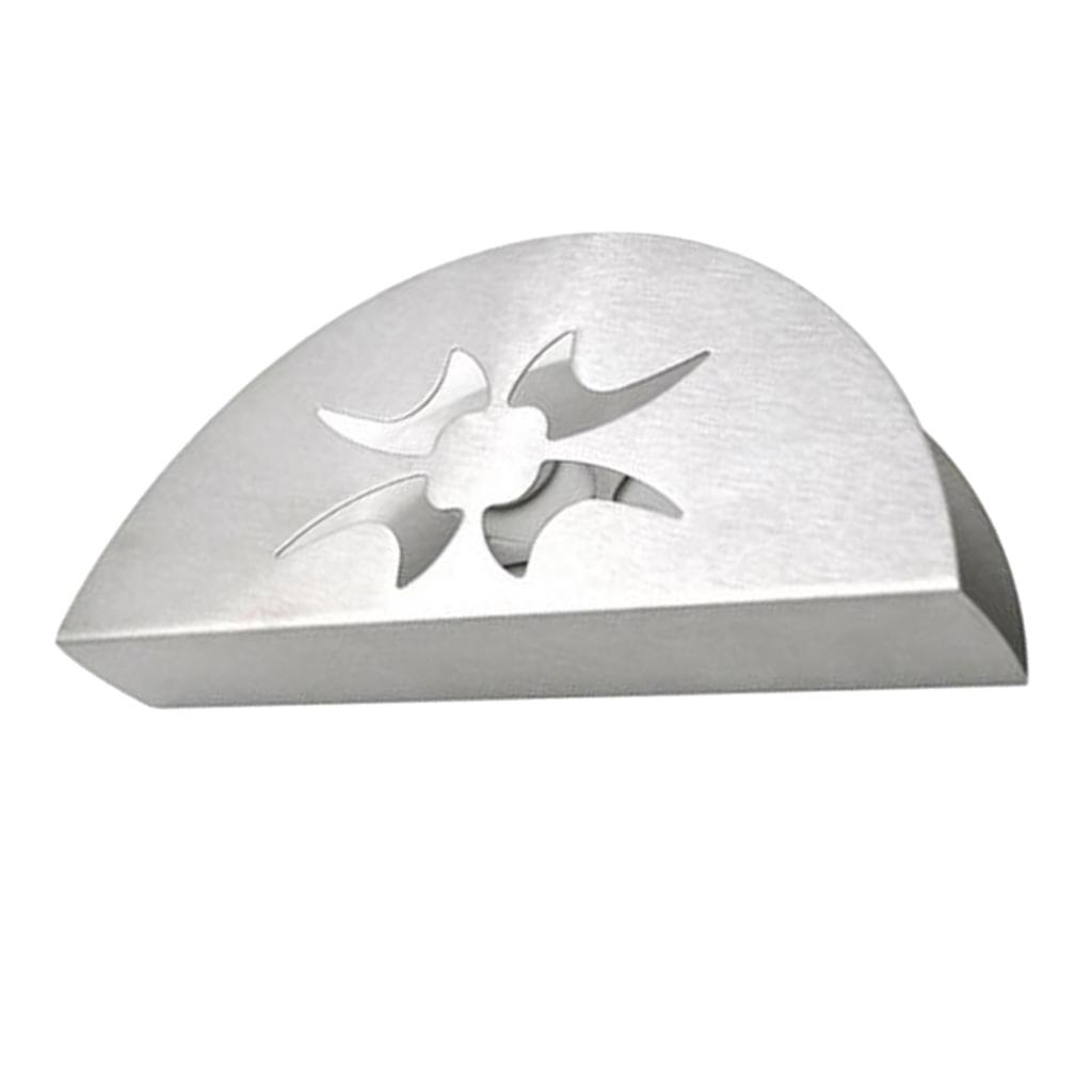 Stainless Steel fan-shaped Tissue Napkin Holder Free Standing Paper Rack New