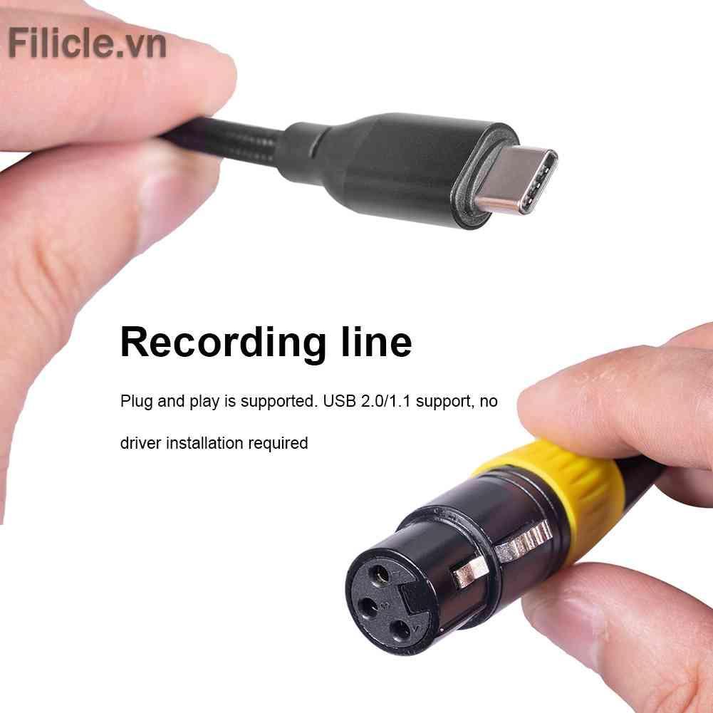 Cáp ChuyểN ĐổI Âm Thanh Micro LoạI C USB 2.0 Sang XLR 3 Pin