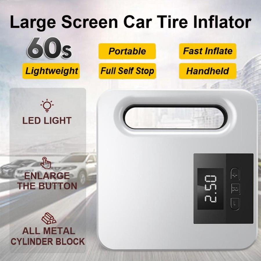 Máy Bơm Hơi Xe Hơi Thông Minh 12V Máy Nén Khí Chạy Điện Với Áp Suất Lốp tẩu sạc Màn Hình LCD Máy Bơm Lốp Di Động có đèn