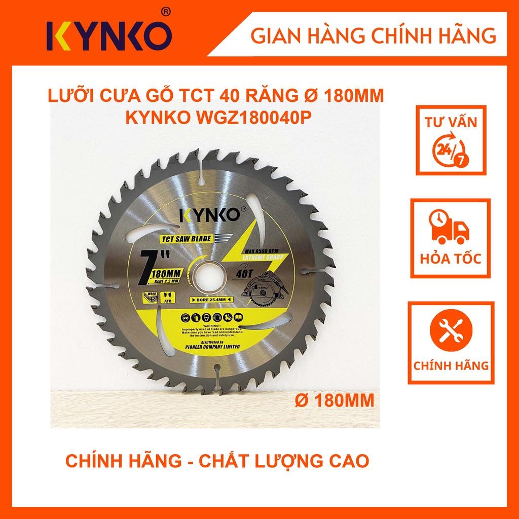 LƯỠI CƯA GỖ TCT 40 RĂNG Ø 180MM KYNKO WGZ180040P