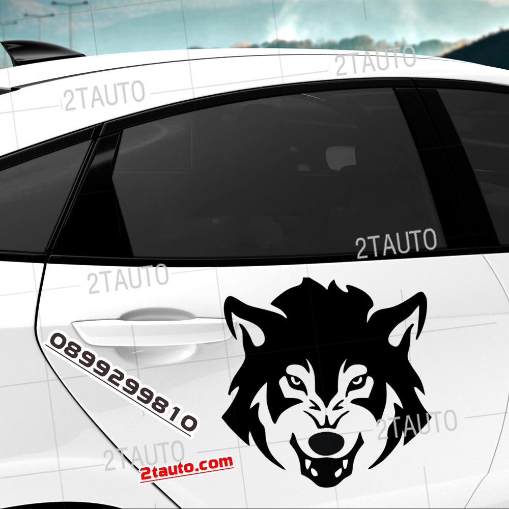 Tem decal sticker dán xe HÌNH CHÓ SÓI nhiều kích thước, chống thấm nước, logo CON SÓI WOLF dán trang trí xe hơi - MẪU 3