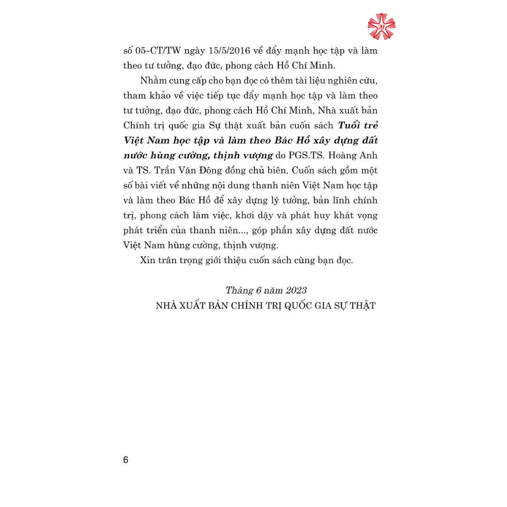 Tuổi trẻ Việt Nam học tập và làm theo Bác Hồ xây dựng đất nước hùng cường, thịnh vượng