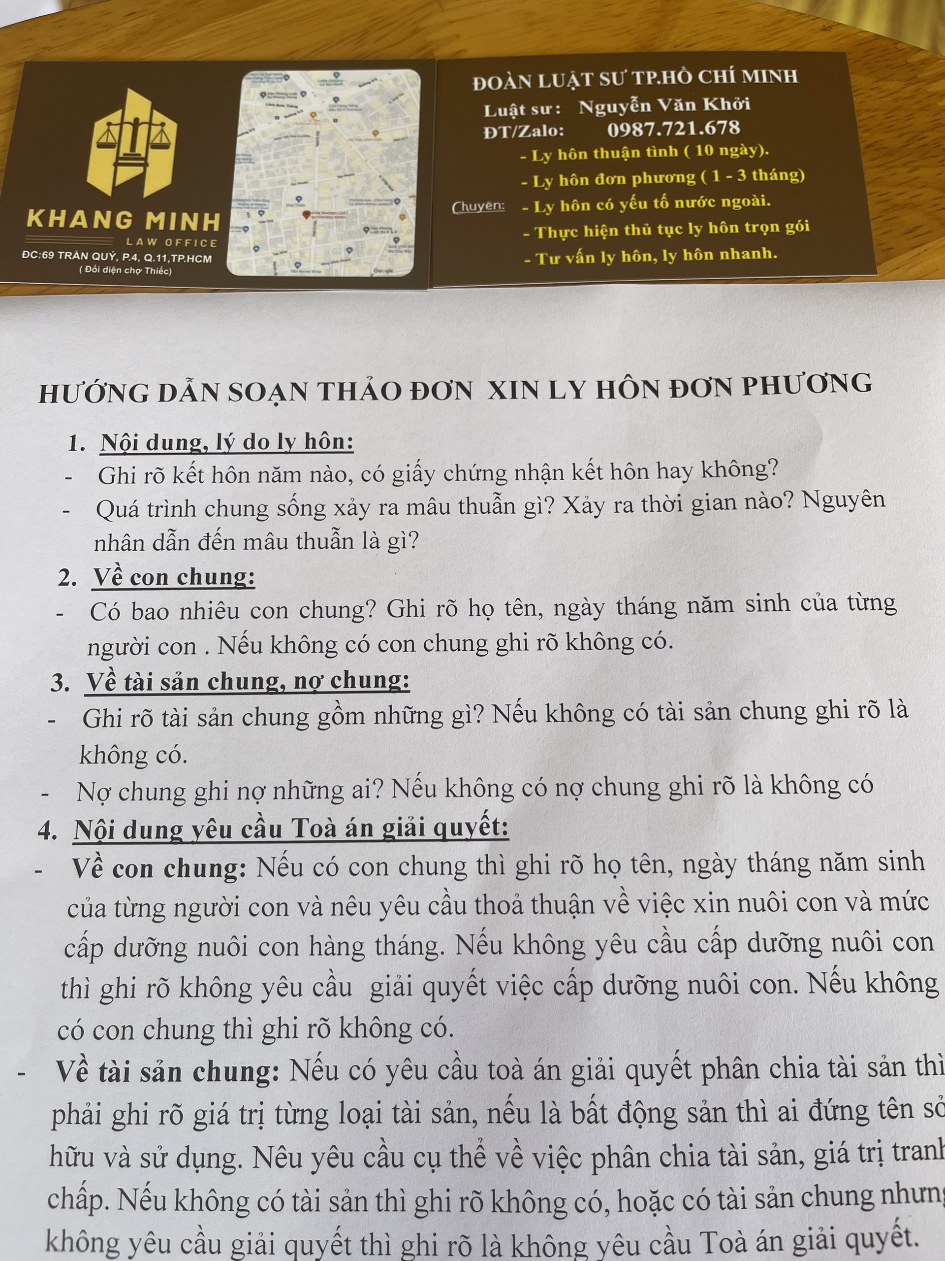Thủ tục ly hôn đơn hương tại quận 3 + 02 đơn ly hôn đơn phương + 01 hướng dẫn chi tiết