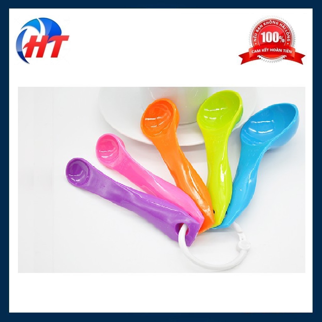 BỘ DUNG CỤ MUỖNG ĐONG GIA VỊ BẰNG NHỰA NHIỀU MÀU 5 CÁI - HT