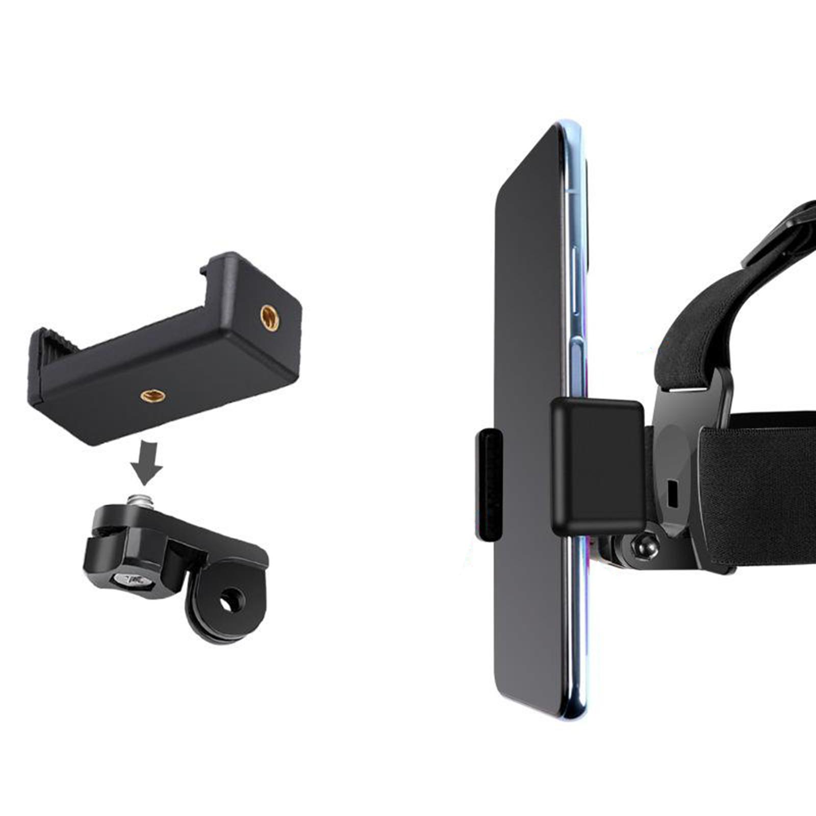 Cell Phone Head Mount Headband Mobile Phone Holder w/ Clip Universal Black