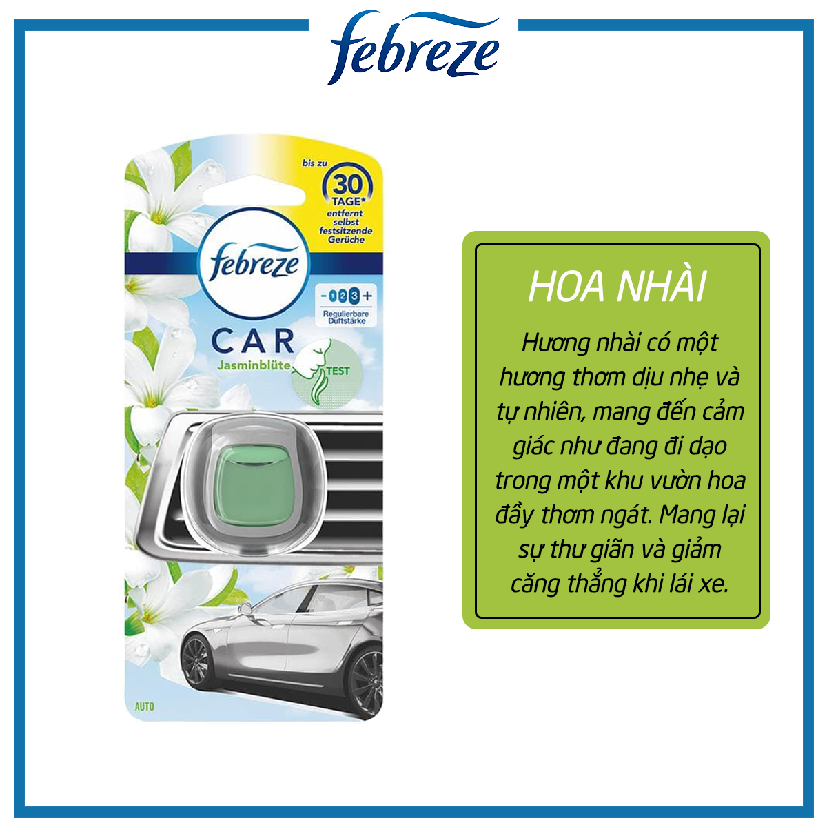 Nước hoa ô tô, kẹp cửa gió điều hòa xe hơi FEBREZE