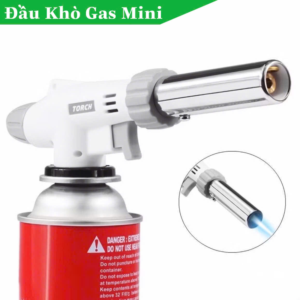 Đầu khò gas cầm tay sử dụng bình ga mini tiện lợi, súng khò ga