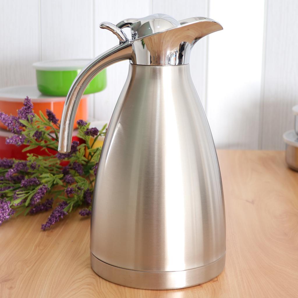 2Pcs  1 . 5L  Stainless  Vacuum  Insulated  Carafe / Coffee  Carafe  w /