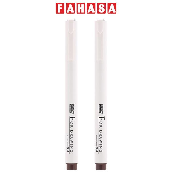 Vỉ 2 Bút Vẽ Kỹ Thuật 0.4 mm - Marvy 4600-18 - Dark Brown