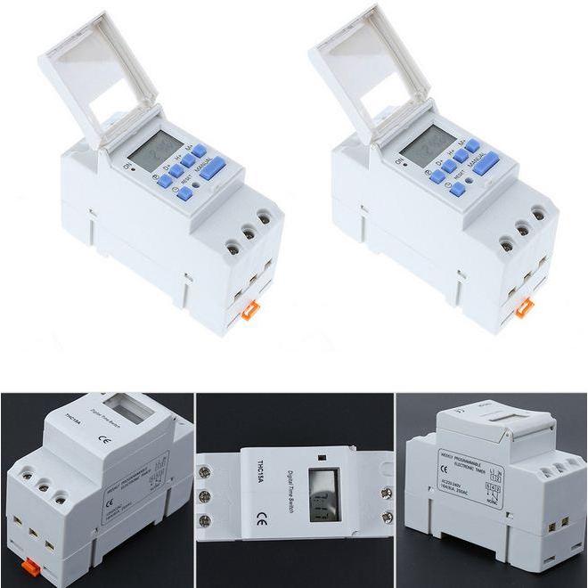 Công tắc hẹn giờ lập trình điện tử THC15A chuyên dụng lắp tủ điện