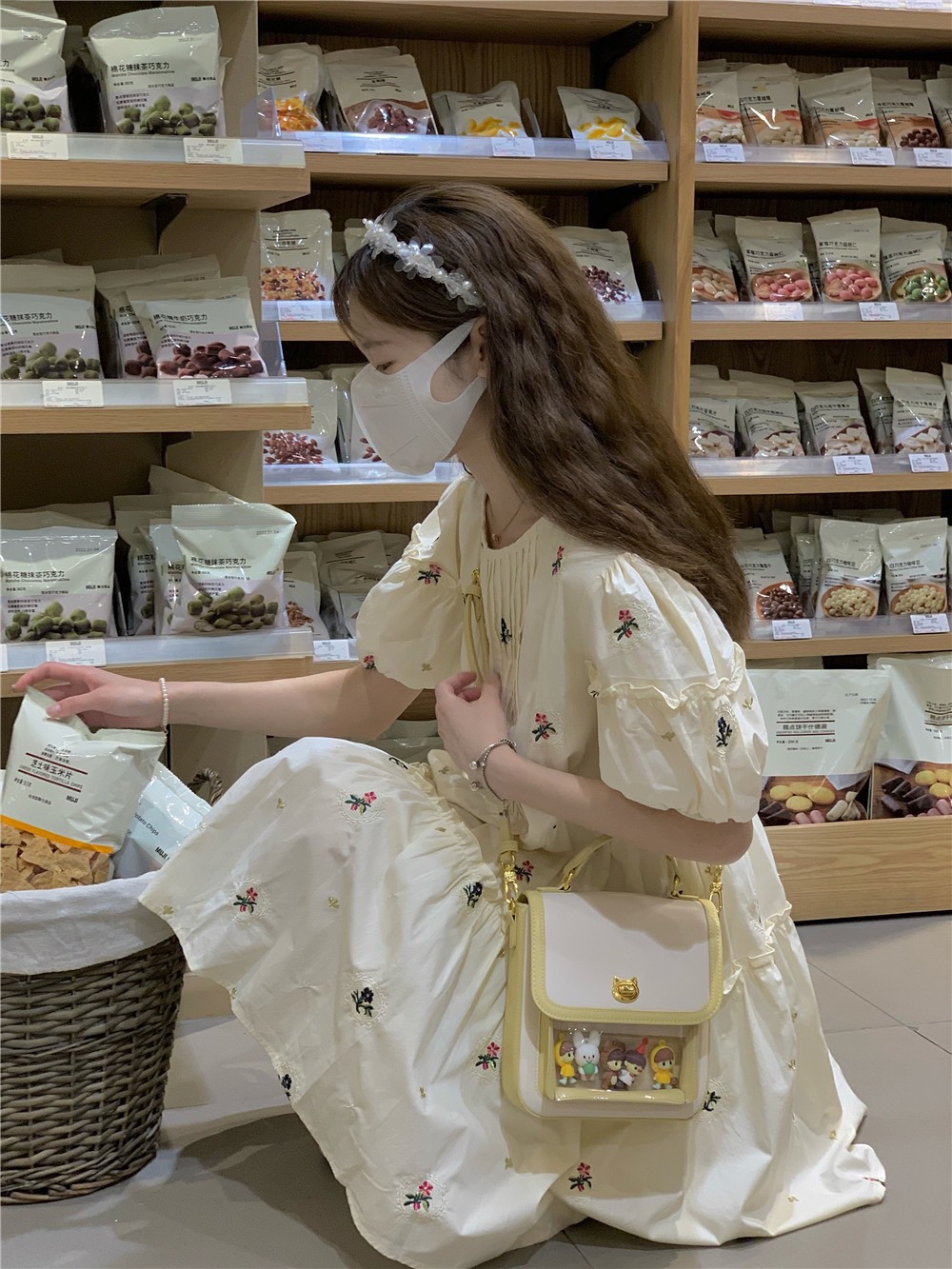 Đầm babydoll hoa ulzzang hàn quốc