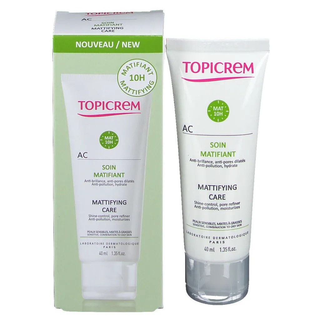 Kem dưỡng ẩm TOPICREM AC Mattifying Care [40ml] giảm bóng nhờn, kiềm dầu