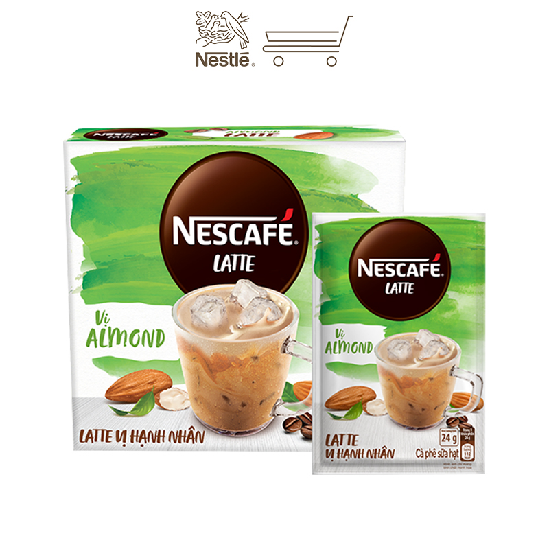 Combo 2 hộp cà phê hòa tan Nescafé Latte sữa hạt vị hạnh nhân (Hộp 10 gói x 24g)