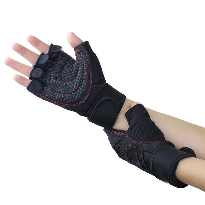 Găng Tay Tập Gym Có Đai Quấn Cổ Tay Cao Cấp