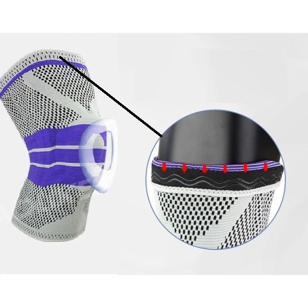 Băng gối,Bó gối thể thao có đệm Silicon Cao cấp bảo vệ khớp gối, có 2 Lò Xo trợ lực hỗ trợ vận động