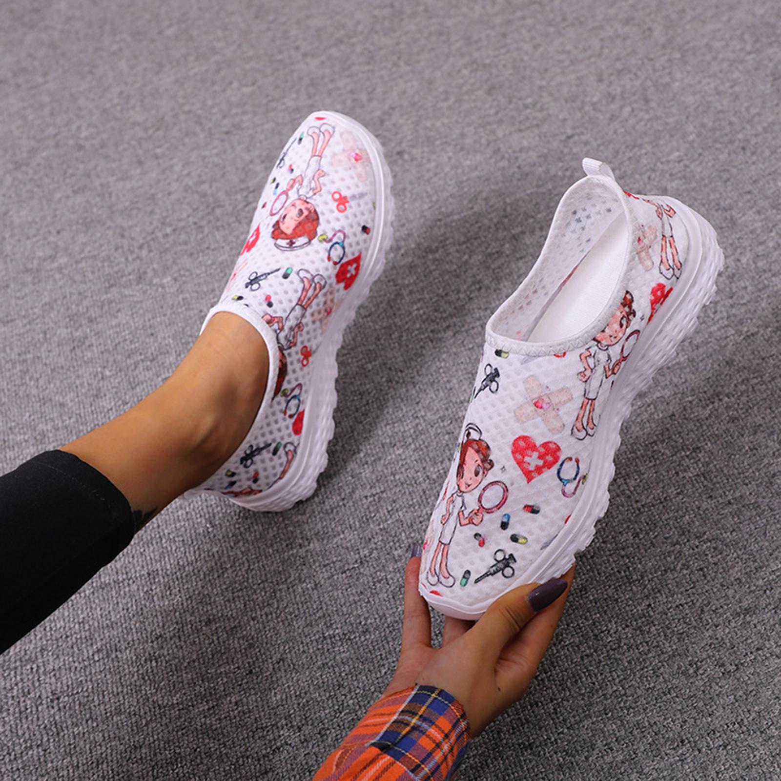 Nurse Doctor Print Women Sneakers Cosplay Shoes Slip On