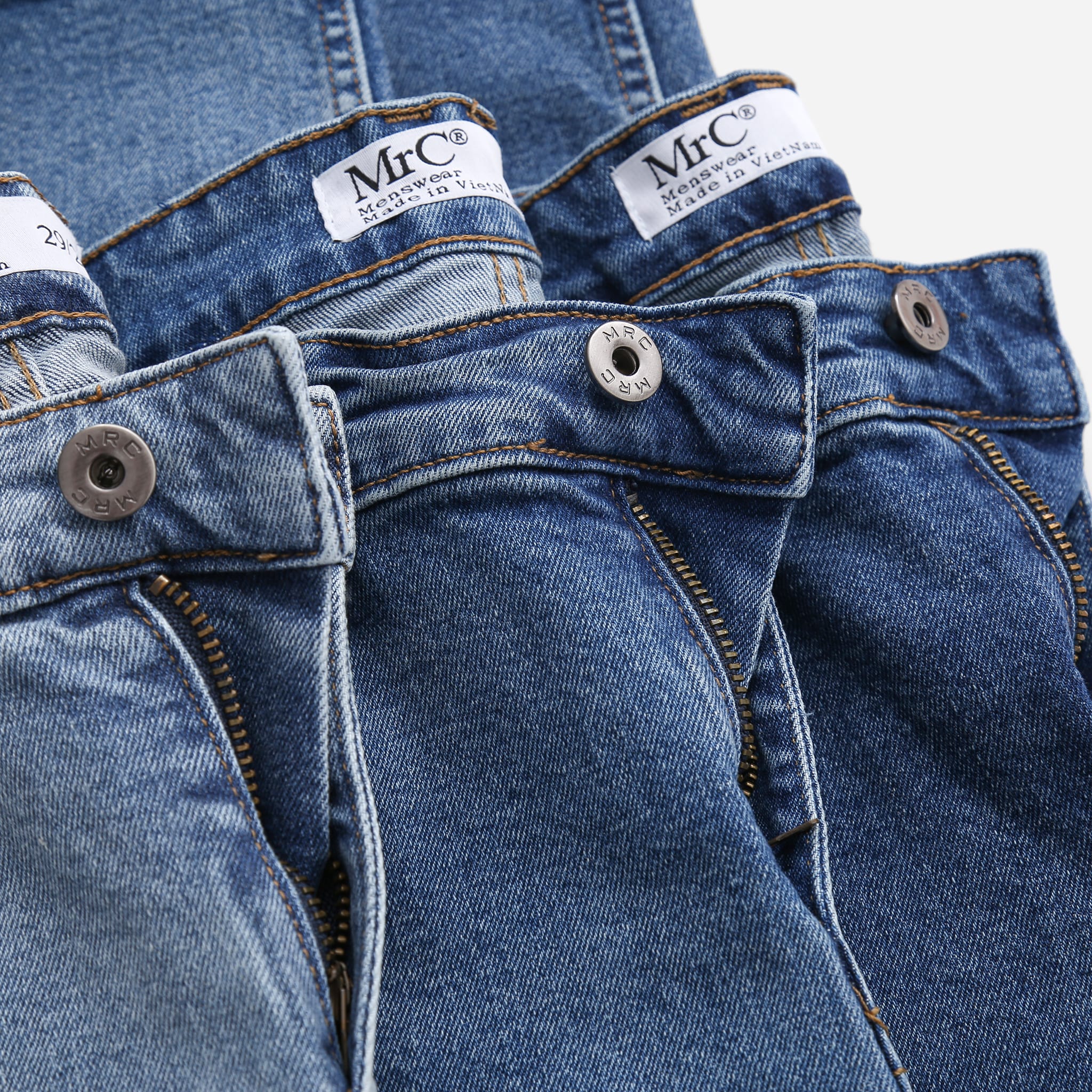 Quần jean nam xanh cao cấp MENFIT 0491 chất denim co giãn nhẹ 2 chiều, chuẩn form, thời trang