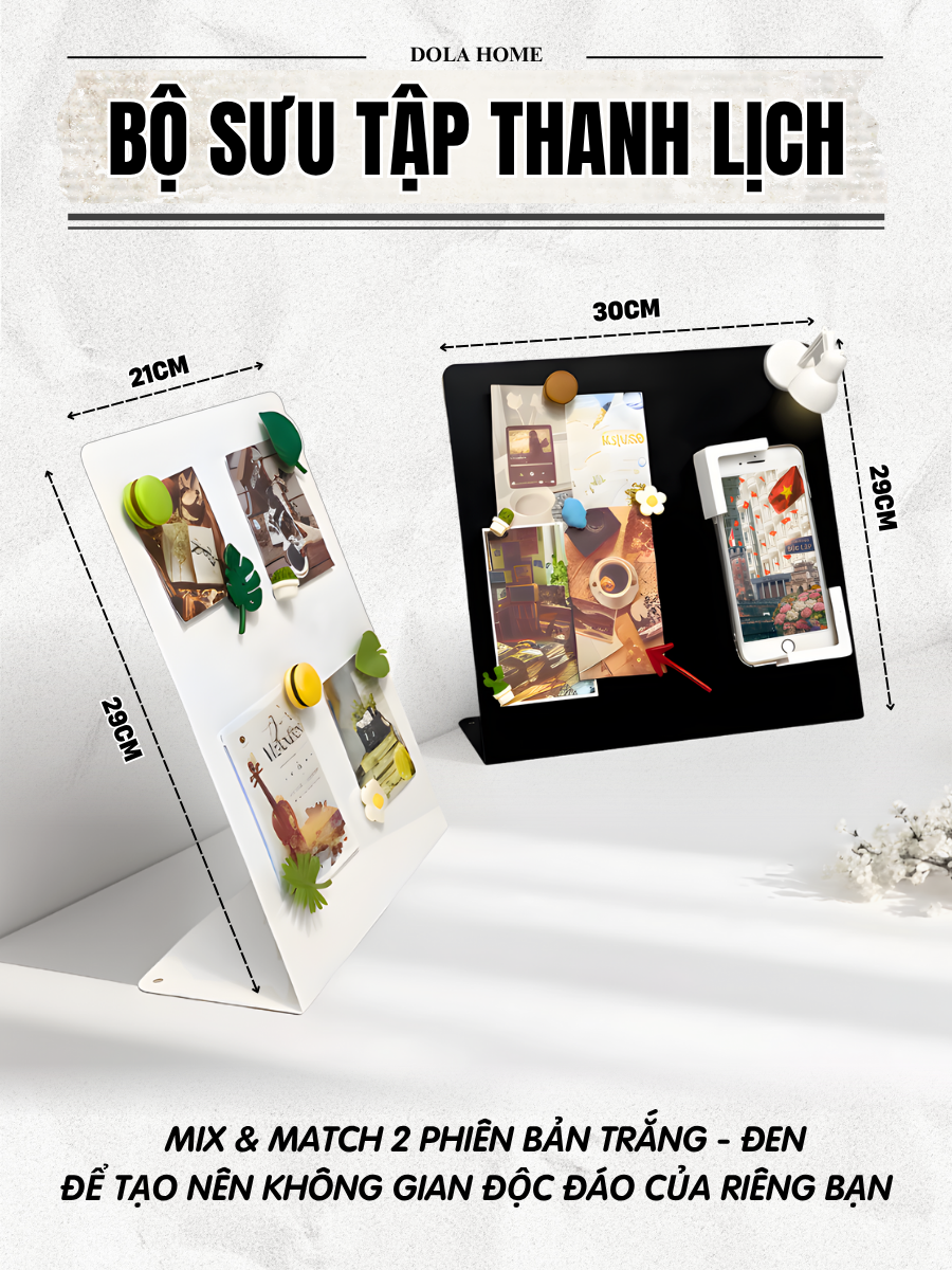 Bảng Từ Tính Kim Loại Dola Home – Nhỏ Gọn, Ghi Chú Viết Xoá Dễ, Decor Góc Làm Việc Aesthetic