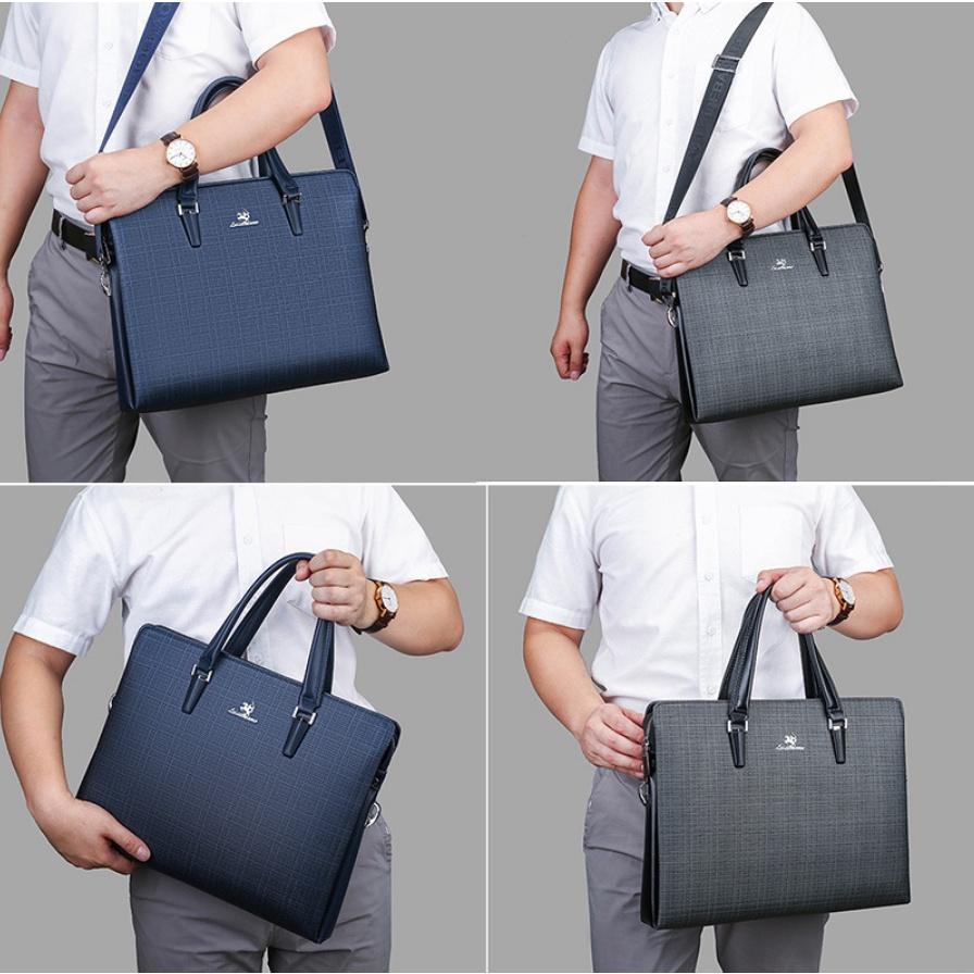 Cặp da công sở,Cặp văn phòng Cao Cấp LEIDEBAOLOU Chất liệu Da PU cực bền,Cặp Đựng Laptop 14inh,Vệ sinh dễ dàng-