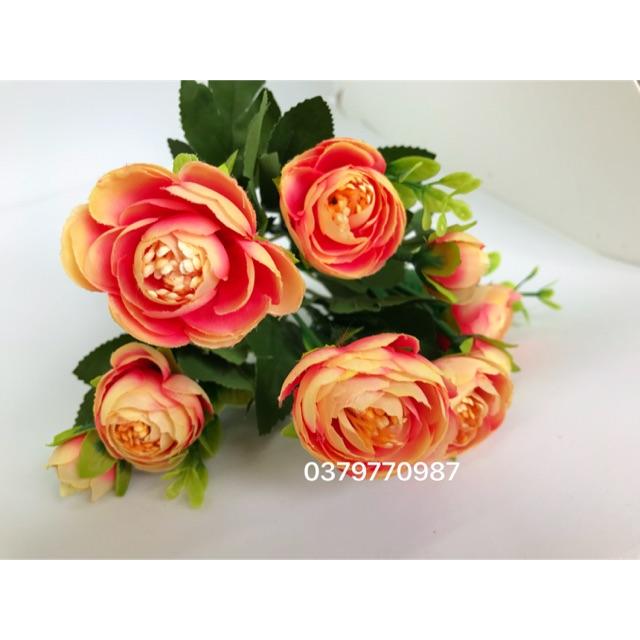 Hoa lụa - cụm hoa hồng tỉ muội