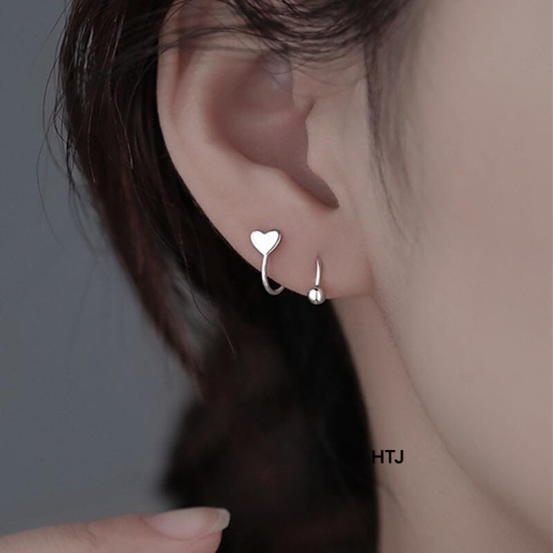 Bông tai bạc thời trang chốt ren xoắn chất liệu bằng bạc s925 MS060