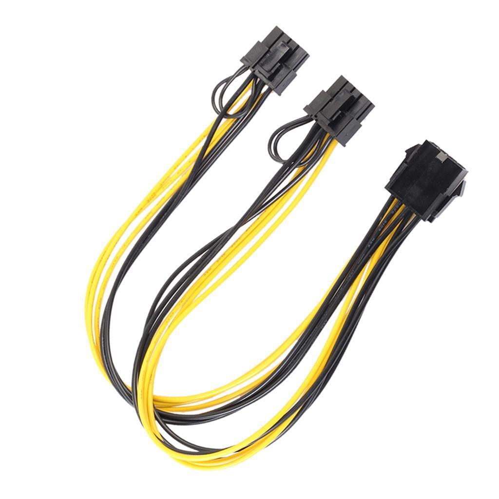 4-6pack CPU 8Pin to Graphics Video Card Double PCI-E Power Supply Y Splitter