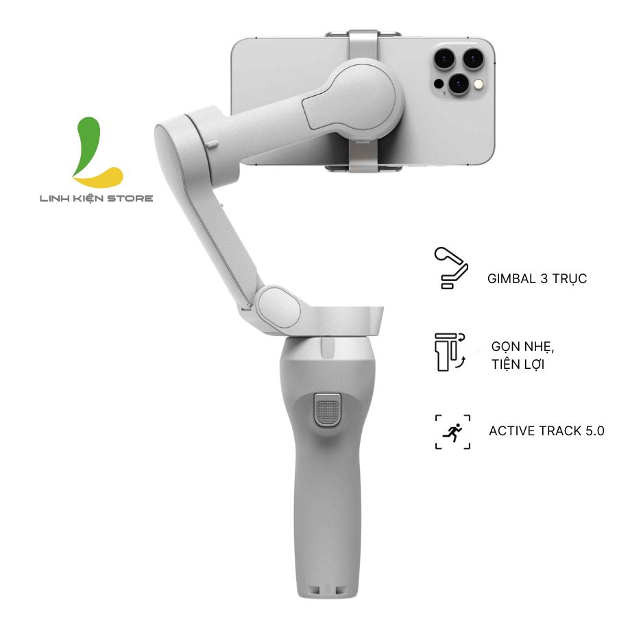 Tay cầm chống rung cho điện thoại DJI Osmo Mobile 4 / Osmo SE - GImbal chống rung 3 trục thế hệ mới, thiết kế gập gọn tiện lợi - Hàng Nhập Khẩu