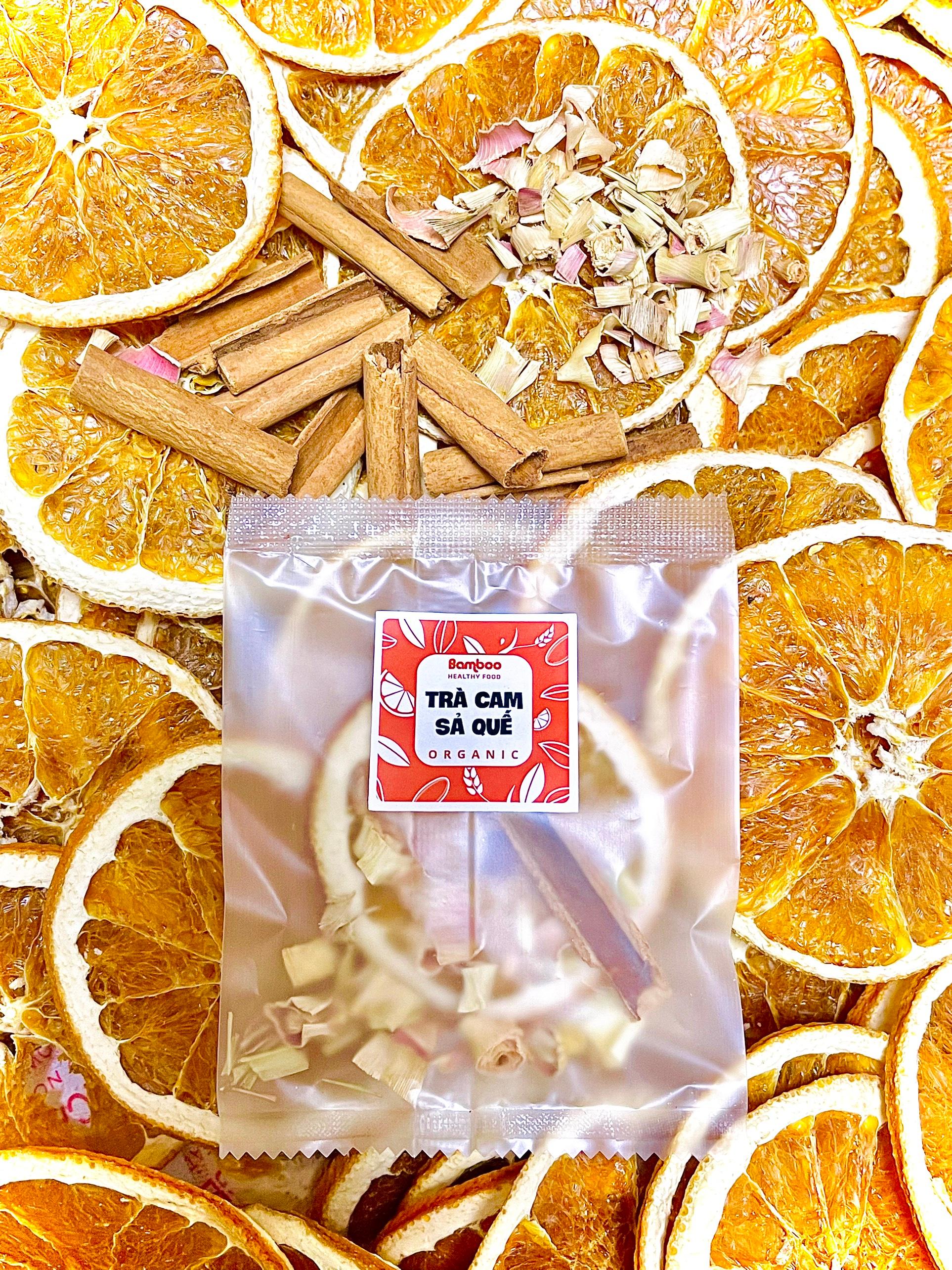 Trà Cam Sả Quế Bamboo - Bổ Phế, Giảm Ho, Ổn Định Đường Huyết, bổ sung Vitamin C, Giữ Ấm Cơ Thể (Sản phẩm dùng thử)
