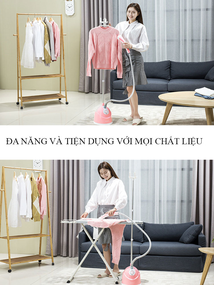 Bàn Ủi Hơi Nước, Bàn Là Hơi Nước Đứng Cao Cấp CHIGO công xuất lớn 2000W, Với 9 Lỗ Phun Hơi Mạnh Mẽ, Dung Tích Bình 1.5L - Hàng Chính Hãng