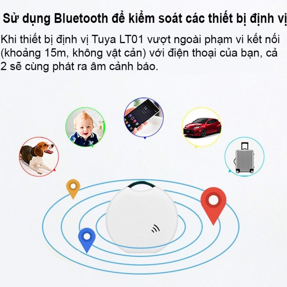 Thiết Bị Chống Thất Lạc Chó Mèo Trẻ Em Đồ Vật Túi Ví Mini Giấu Kín Tuya Thông Minh Không Dây